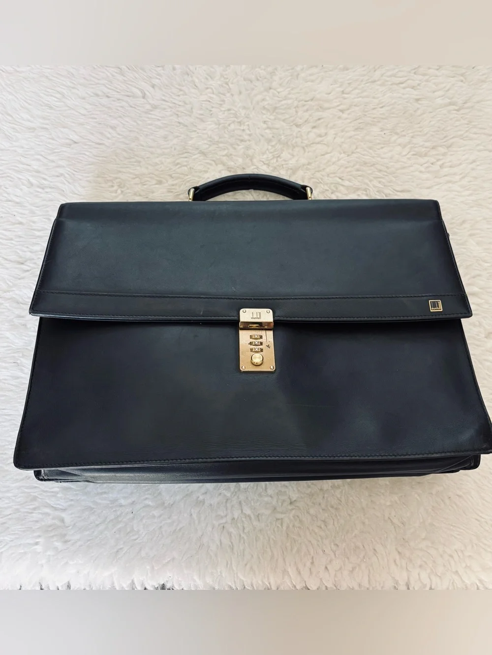 Dunhill Vintage Black Leather Unisex Attache/Business Bag